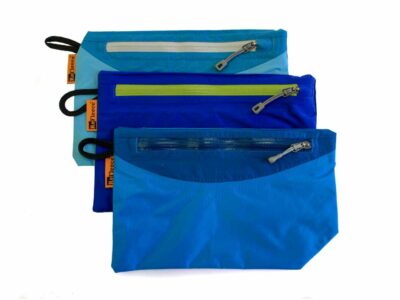 Refleece Pocket Pouch in blue, made from up-cycled jackets